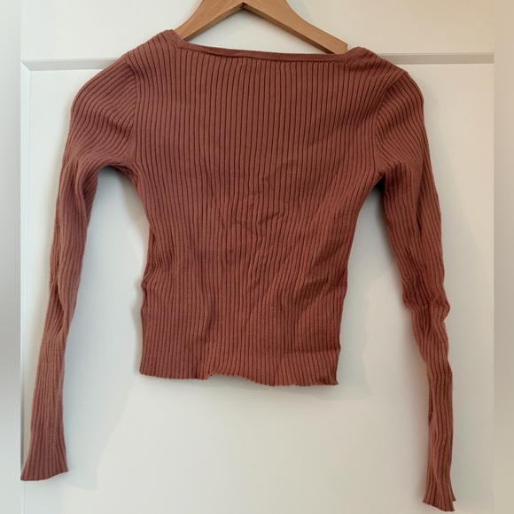 Madewell Rosseau Ribbed Square-Neck Button-Front Top - Picture 3 of 4